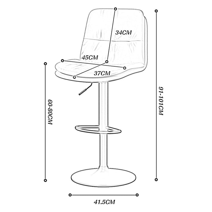SERENITà Bar Stools Kitchen Bar Stool Leather Barstools Swivel Gas Lift Counter Chairs BS8406 Green — image 5