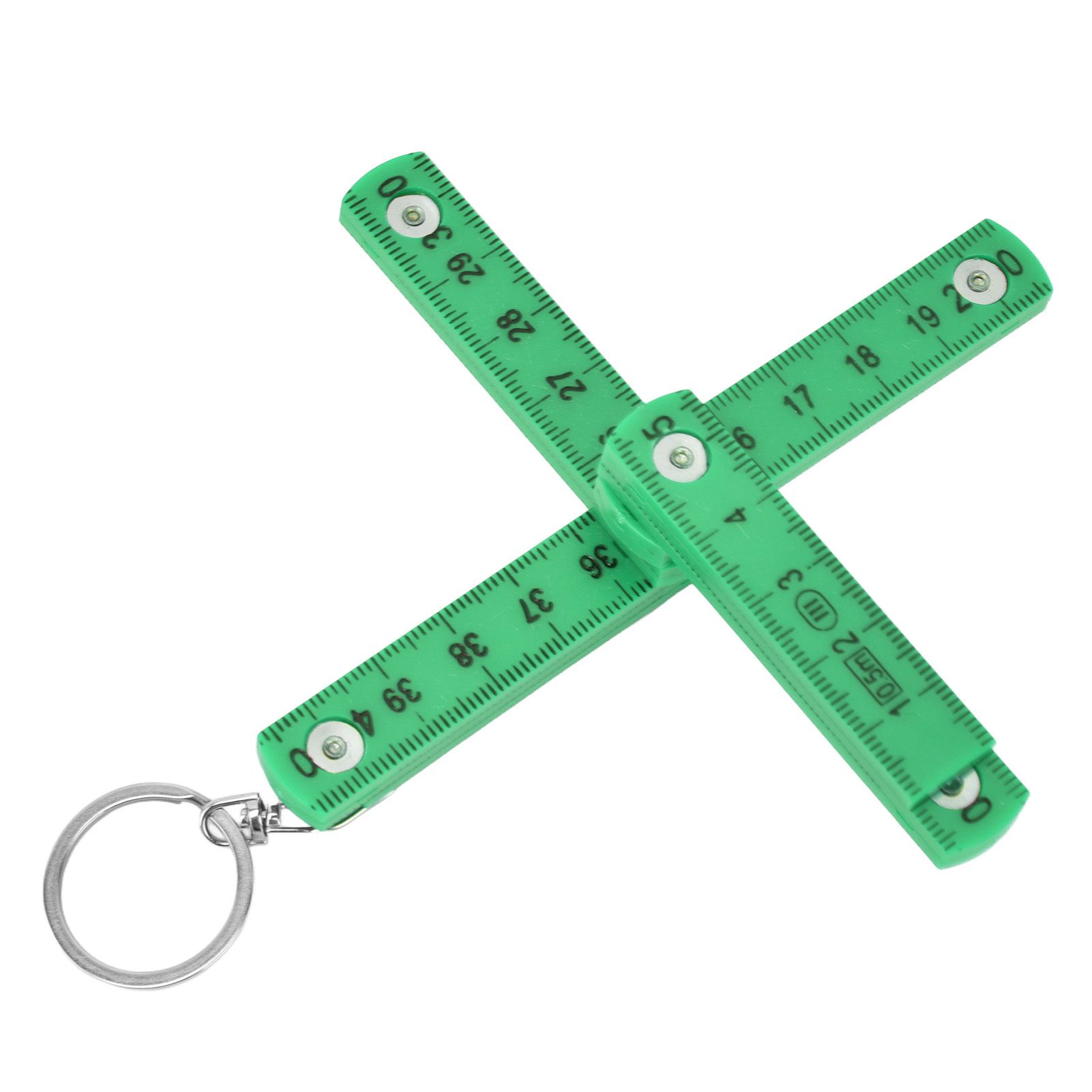 2Pcs ABS Folding Ruler Portable 0.5m Foldable Ruler with Key Ring for Carpentry Laying TilesGreen โ image 2