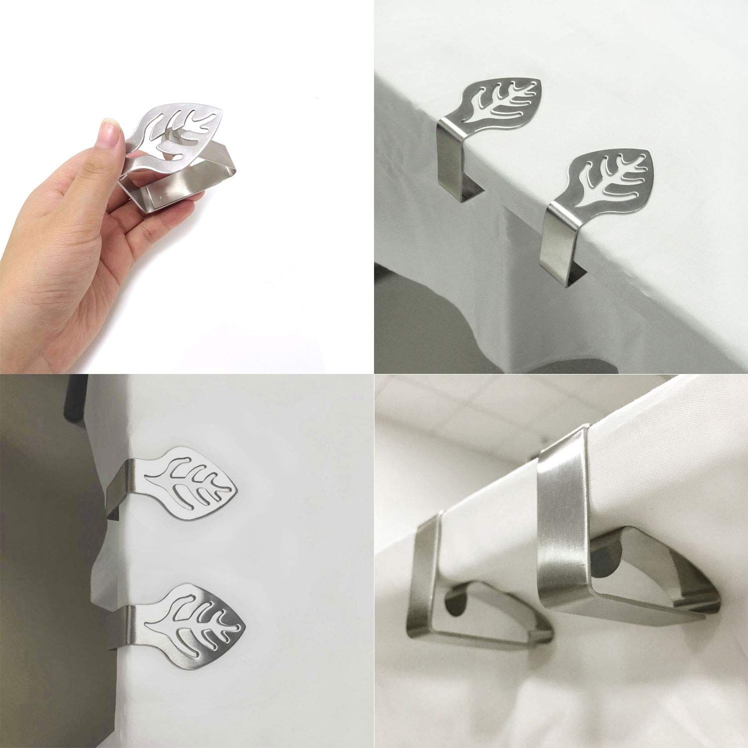 4PCS Stainless Steel Silver Thickened Strong Cloth Clip,Tablecloth Clamp Holder, Table Cover Clamps,Table Cloth Holders — image 5