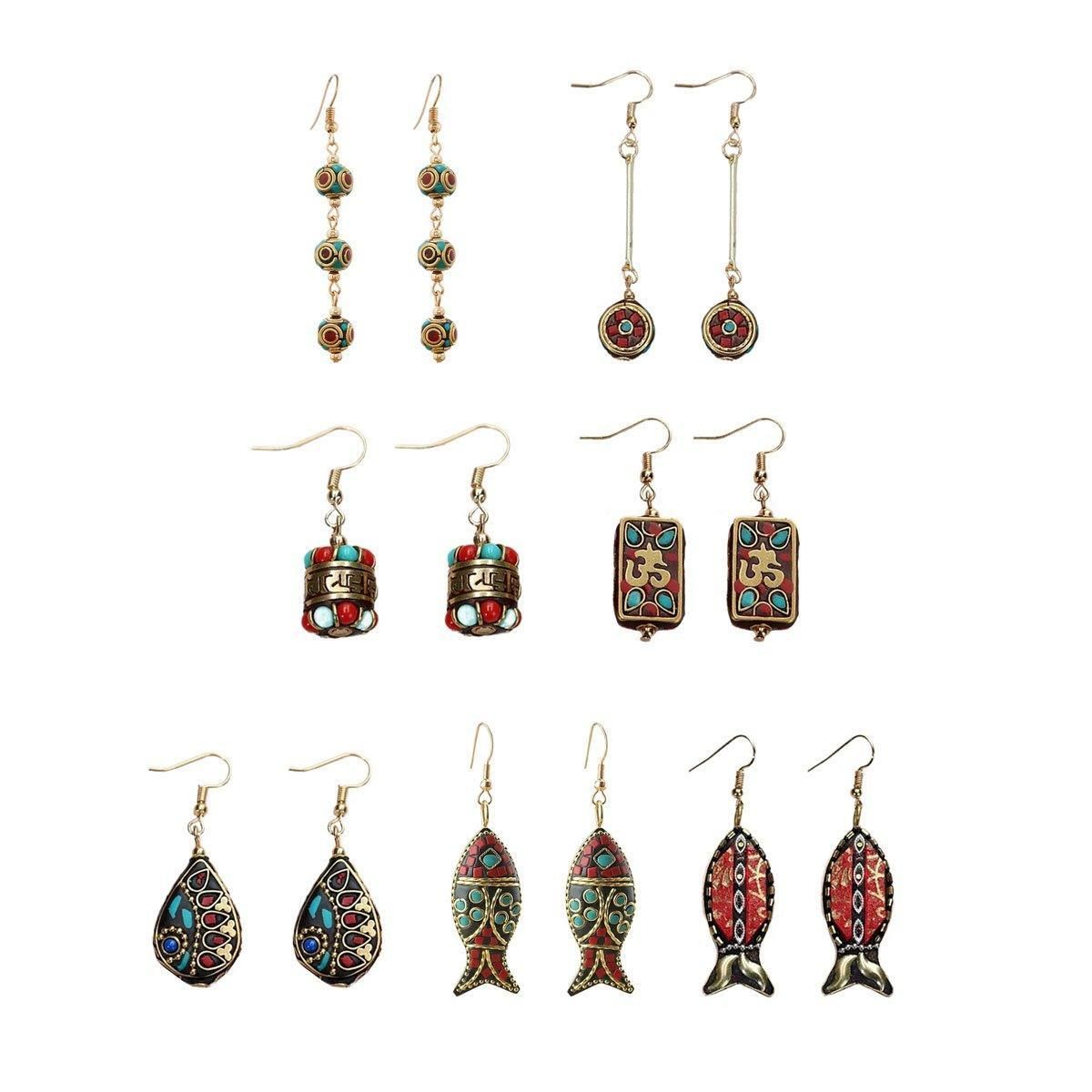 Retro Ethnic Style Earrings Fashion Jewelry for Women Bohemian Accessories - Long beads β image 3