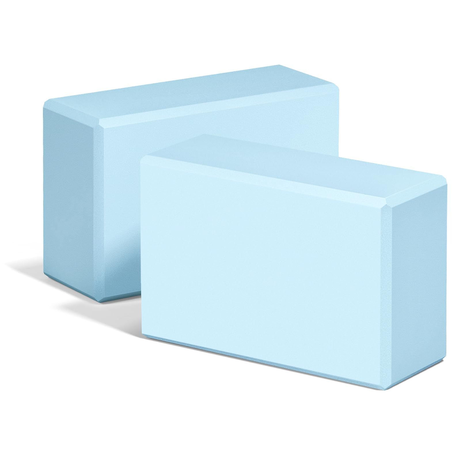 Yoga Block, 2 Pack High-Density Non-Slip EVA Foam Exercise Brick 9"x6"x3" Supportive & Lightweight Props for Yoga, Pilates, Meditation, and Stretching, Exercise Equipment for Home(Blue)