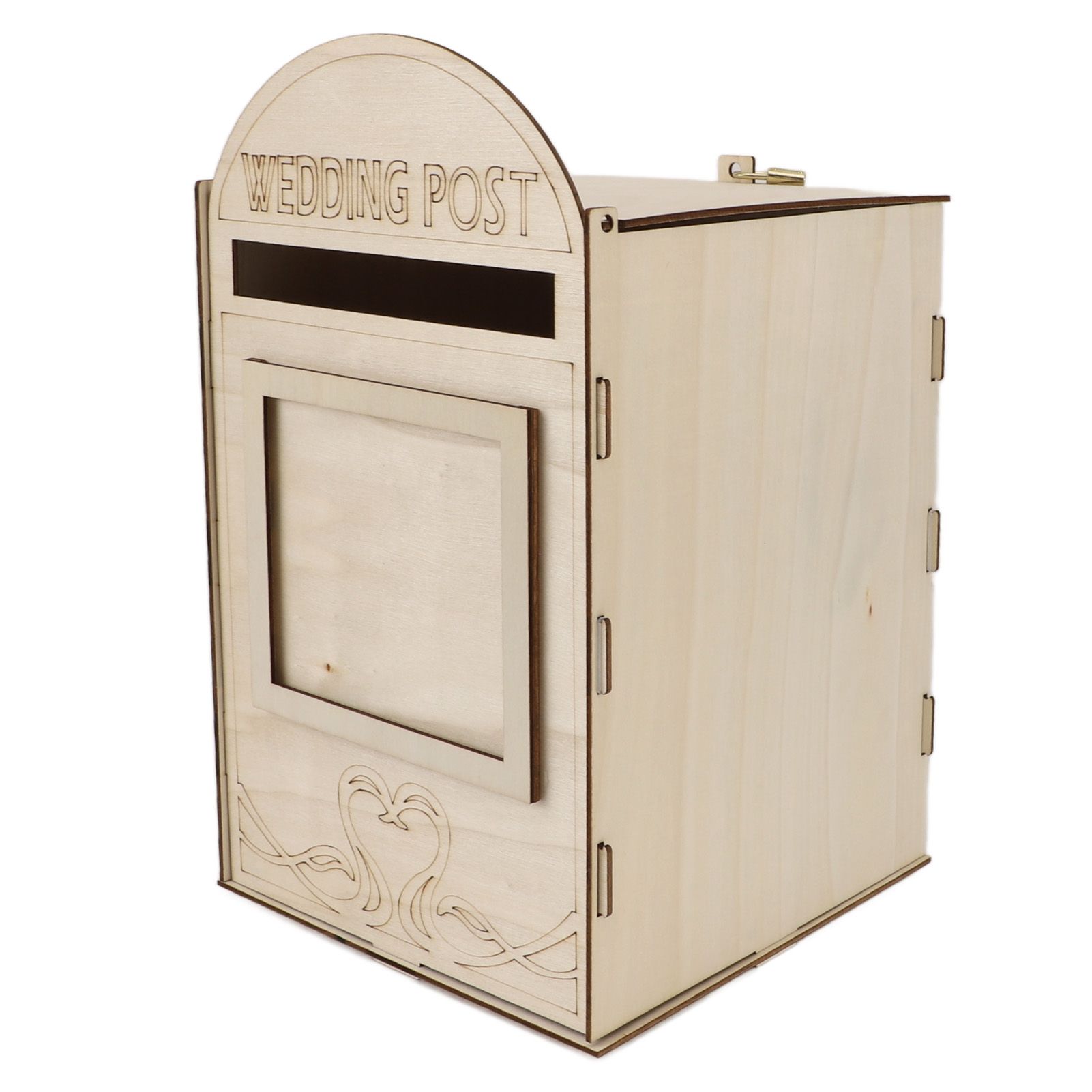 DIY Wooden Wedding Mailbox Post Box with Lock Key for Reception Wedding Anniversary Party Decoration JM01618 — image 5