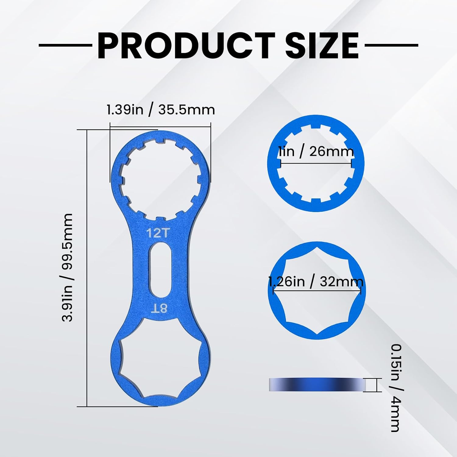 2Pcs Bicycle Fork Cap Wrench, Aluminium Alloy Bike Front Fork Repair Tool, Suspension Forks Cap Spaner Suitable for XCR/XCM/XCT/RST, Blue โ image 2