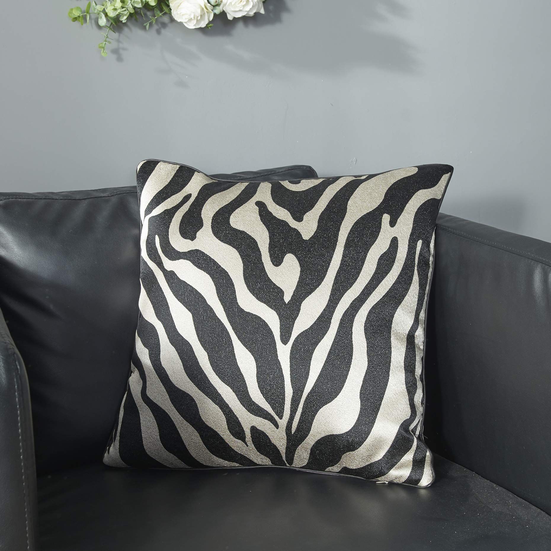 Set of and Silver Throw Pillow Covers Animal Decorative Pillow Cases Cushion Cases 17.7 x 17.7Inch for Living Room,Couch Bed โ image 3