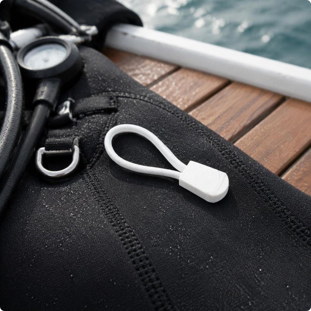 Single Hook Hose Strap Elastic Diving Hose Holder Easy to Attach for Divers White