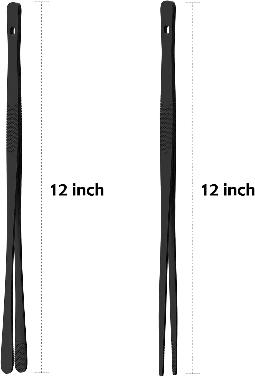 Kitchen Tongs for Cooking - 2PCS 12" Stainless Steel Cooking Tongs Tweezers, Metal Fine Kitchen Utensils with Precision Serrated Tips, Professional Chef โ image 2