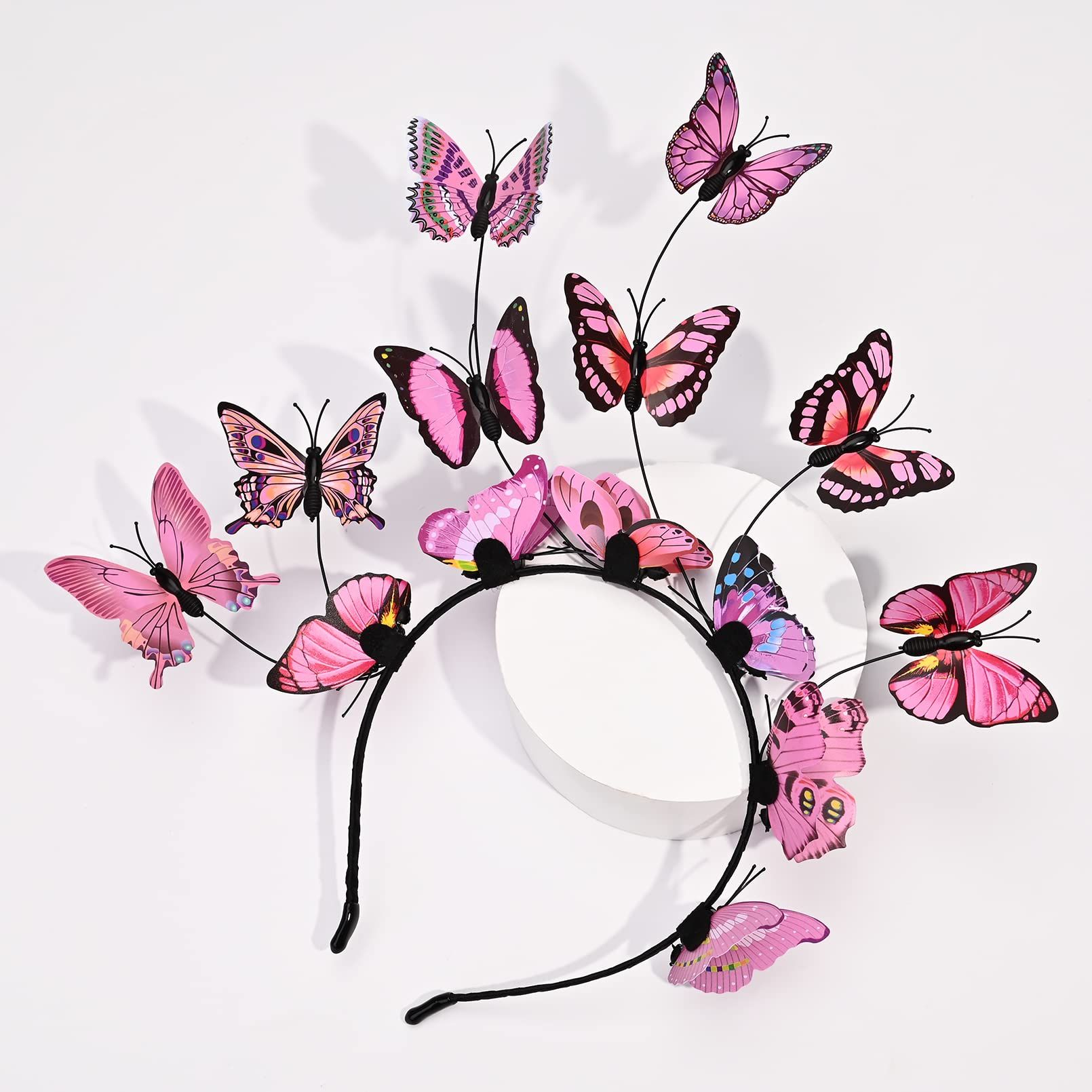 Butterfly Headbands Fascinators Hat Women Butterfly Costume Crown Headpiece for Women and Girls for your family — image 2
