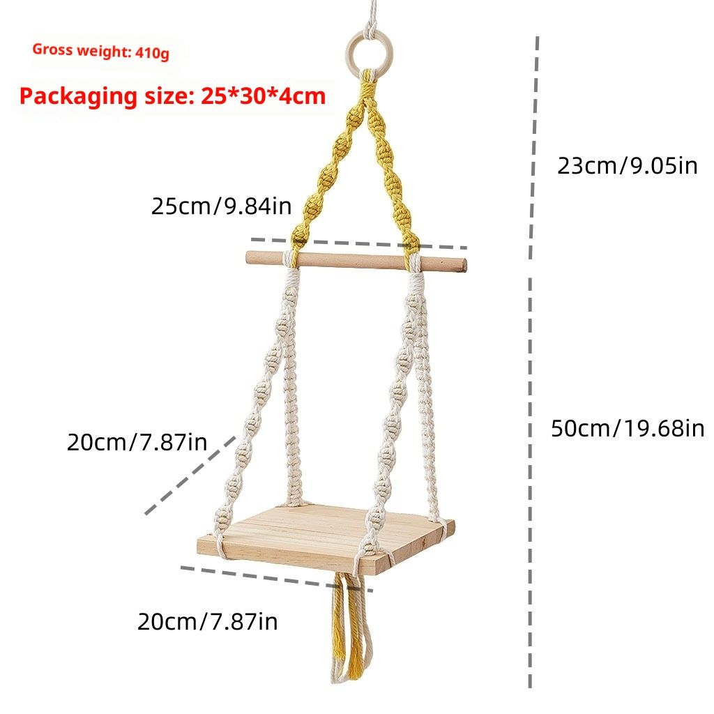 Handmade Floating Shelf with Wooden Storage for Plant Display Vintage Wall Decor for Bedroom and Room(Color blocked 25 * 73cm) — image 5