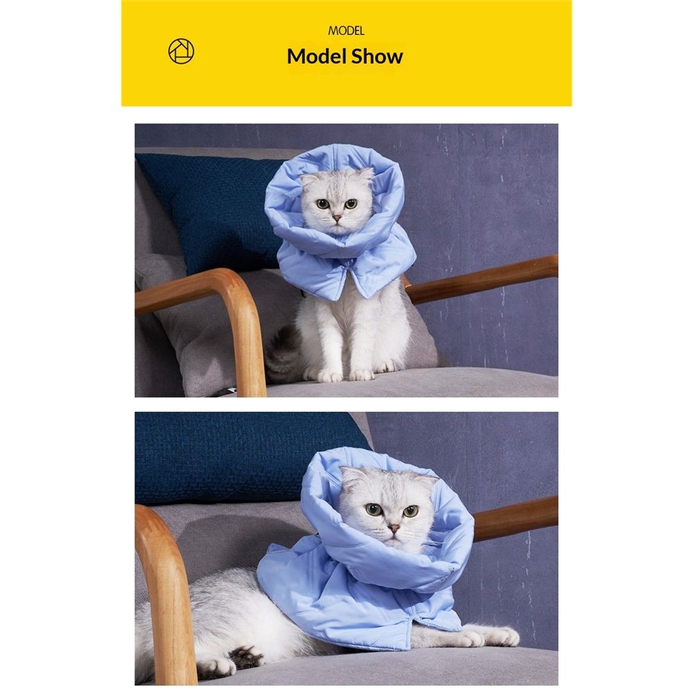 Cat Recovery Collar, Soft Adjustable Cat Cone Alternative, Lightweight Waterproof Fasteners Collars for Cats Kittens Puppies, After Post-Surgery, Surgery Stop โ image 2