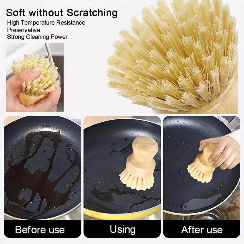 3pcs Dishwashing Brush Set Short Handle Pot Brush for Kitchen Cleaning Scrubbing โ image 5