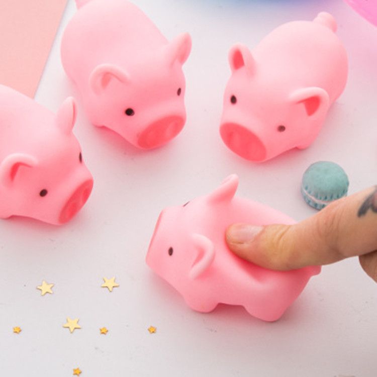 9 Pieces Mini Rubber Pigs Bulk Baby Bath Toy Pink Tiny Piggies Squeaky Pig Toys for Shower Birthday Party Gift Decoration β image 3