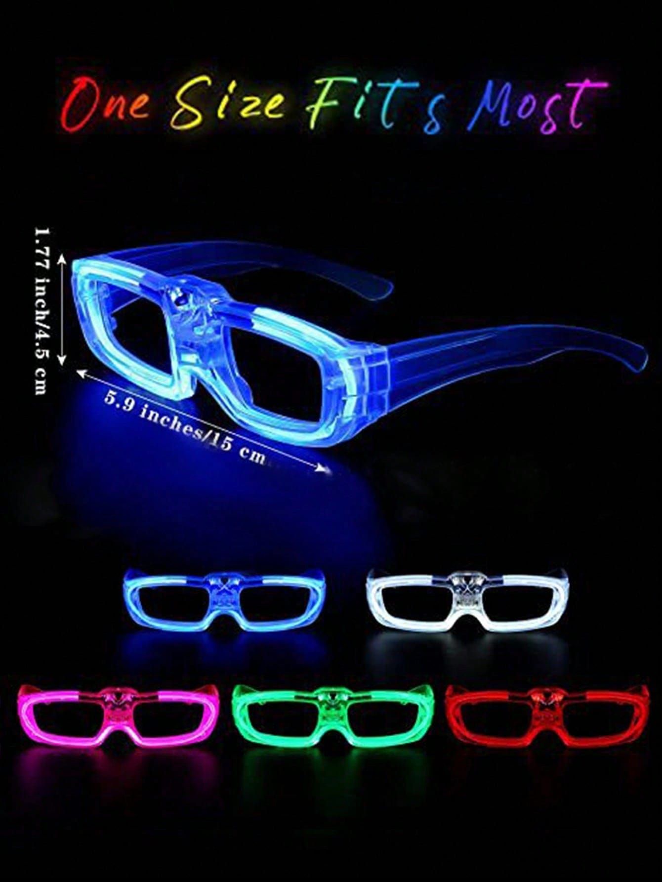 8Pcs LED Light Up Glasses – Assorted Colors, Double Shading Cover, Flashing Luminous Glasses for Dark Environments, Party Favors for Weddings, Birthdays, New — image 2
