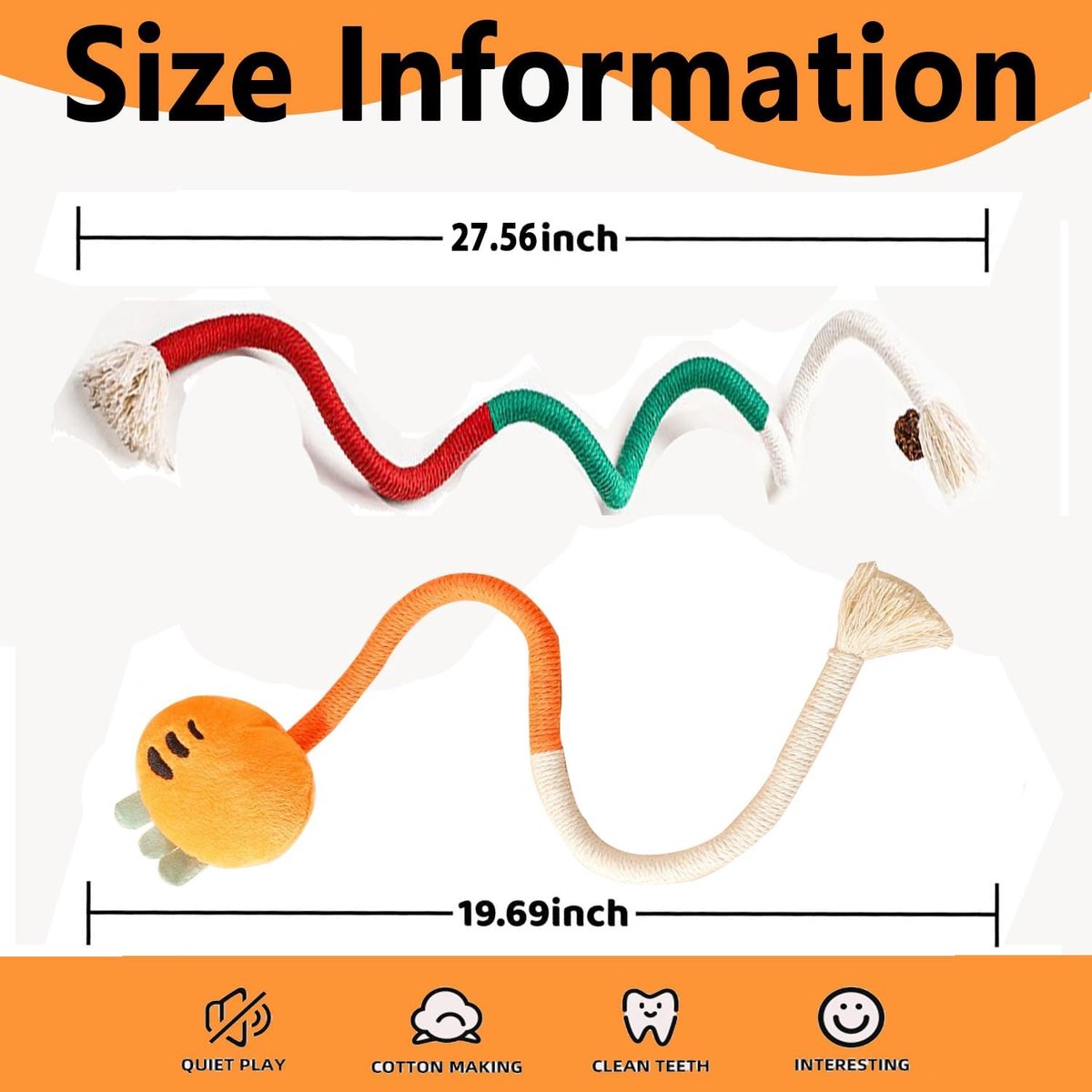 Cat Toys - 4 Pieces Cat Teeth Cleaning Toys - Cat Toy Chew Ropes - Toys For Cats - Indoor/Outdoor Interactive Ropes & Catnip Toys - with Catnip - for — image 4