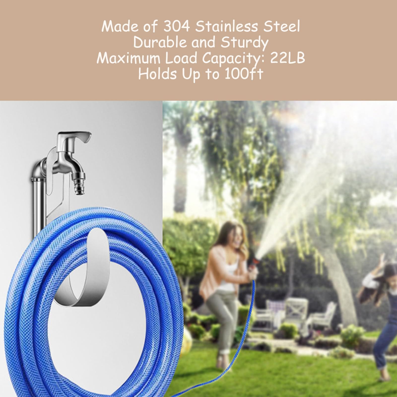 Hose Holder, Heavy Duty Hose Hanger, Hanging Stainless Steel Wall Mount Garden Hose Holder for Water Hose, Extension Cords โ image 5