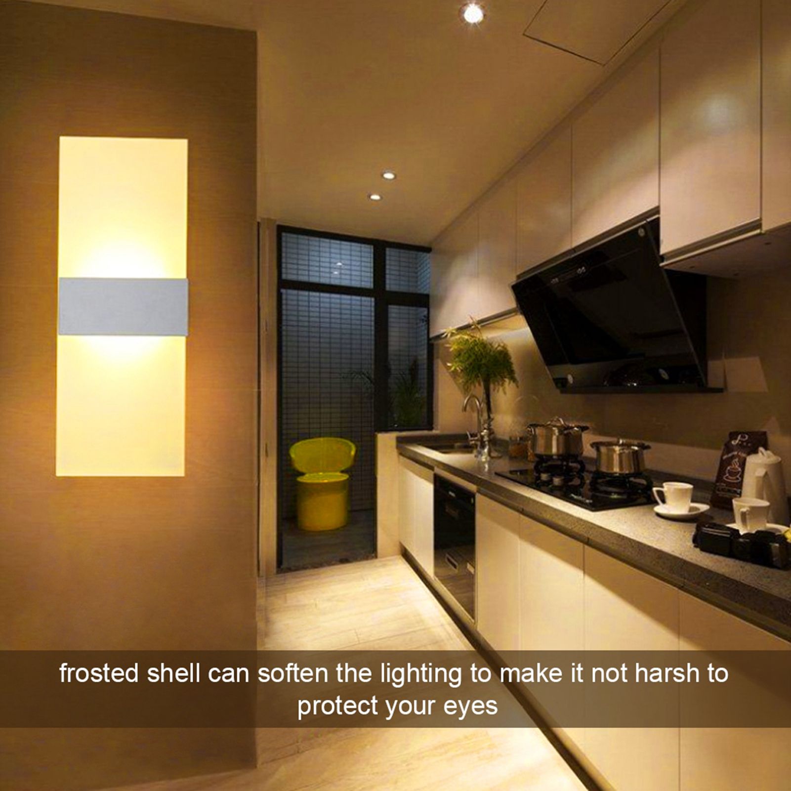 LED Acrylic Indoor Room Wall Mounted Sconce Light Bed Night Lamp (Warm Light & White L) — image 6