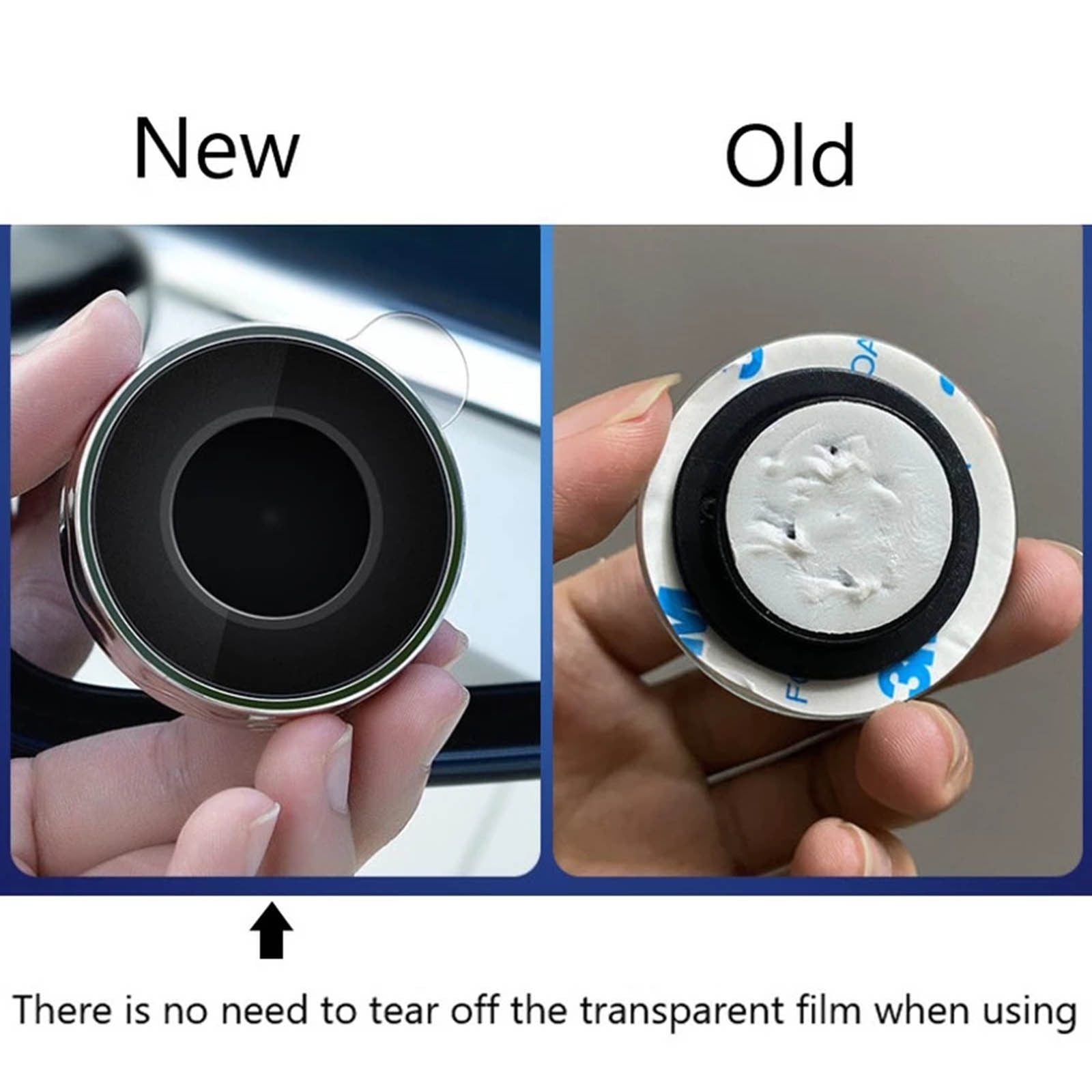 2 Pieces Suction Cup Car Convex Blind Spot Mirror,Blind Spot Mirror, 360° Wide Angle Side Rear View Mirror, Reversing, White — image 4