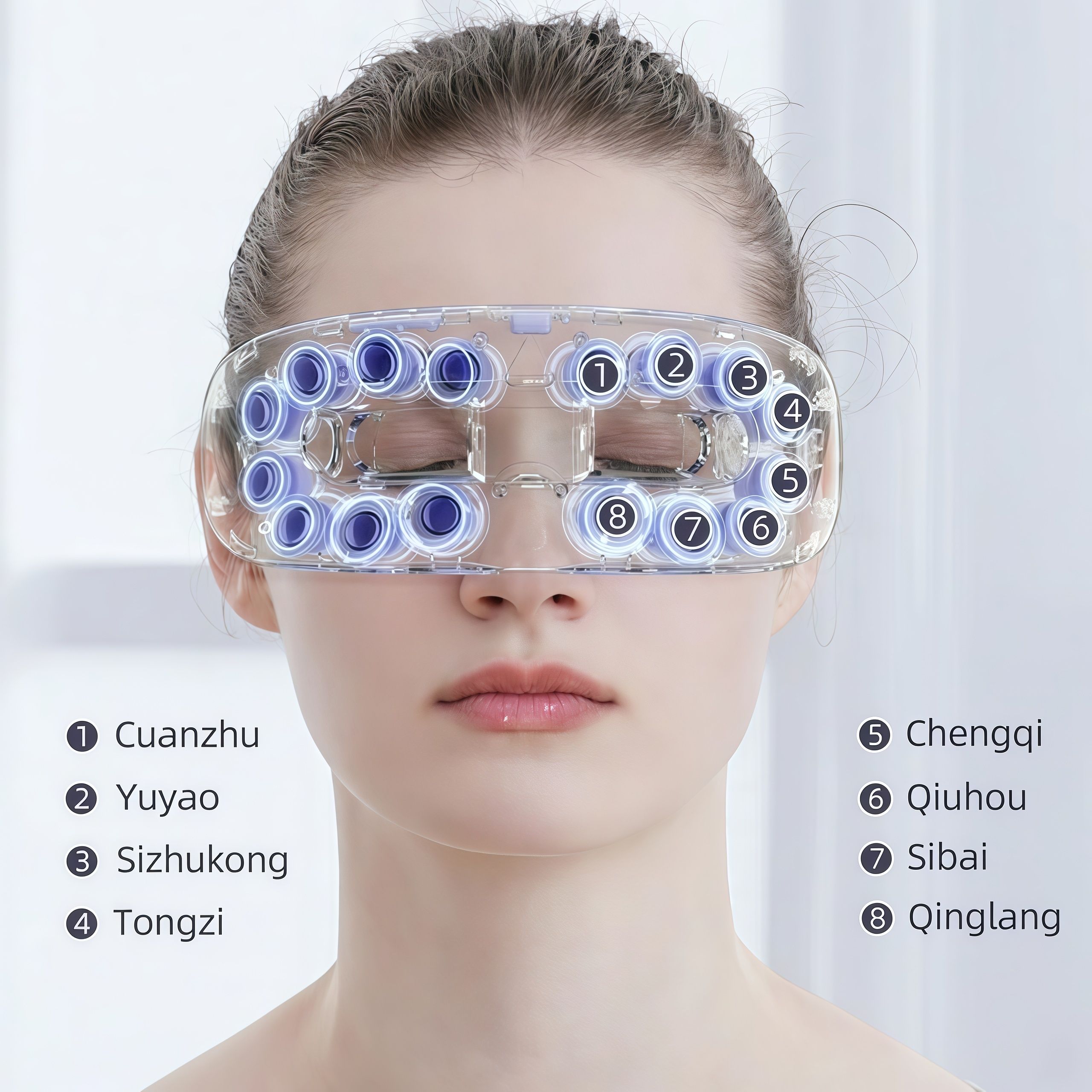 Eye Massager with Nano Mist Moisturising, Dry Eyes, Dark Circles, Heated Eye Mask with 8 Acupoint Massage, Rechargeable Bluetooth Music Eye Care — image 5