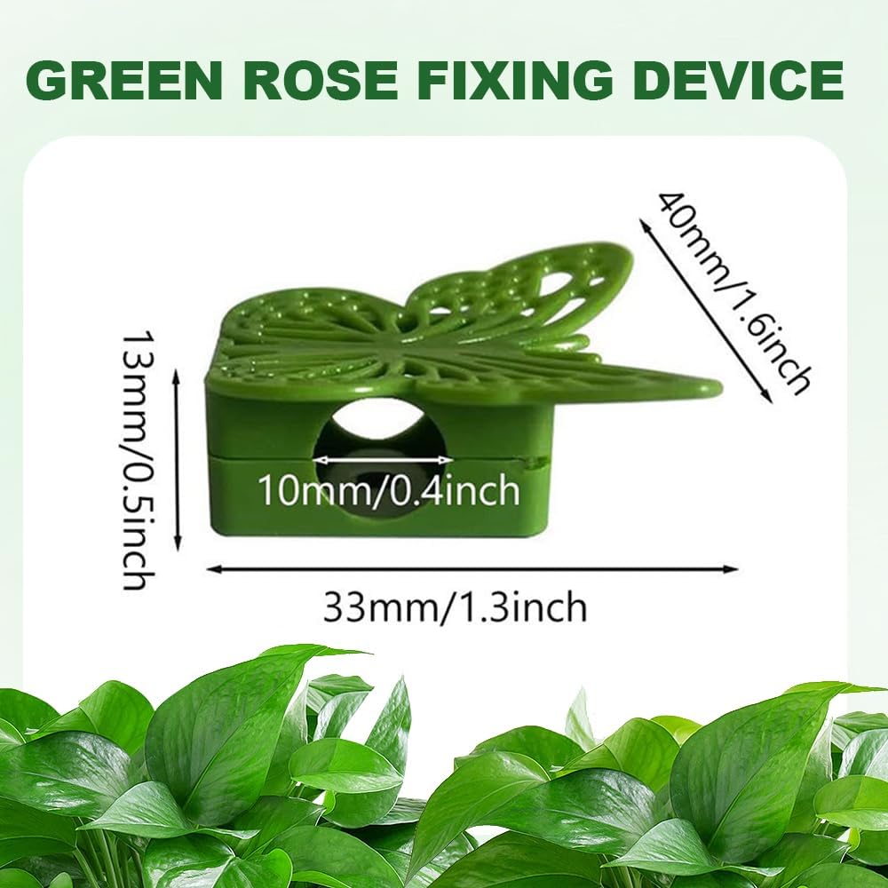 30 Green Butterfly Leaf Plant Clips Invisible Wall Plant Support Hooks Vinyl Cross Brackets for Indoor Outdoor Climbing Plants โ image 2