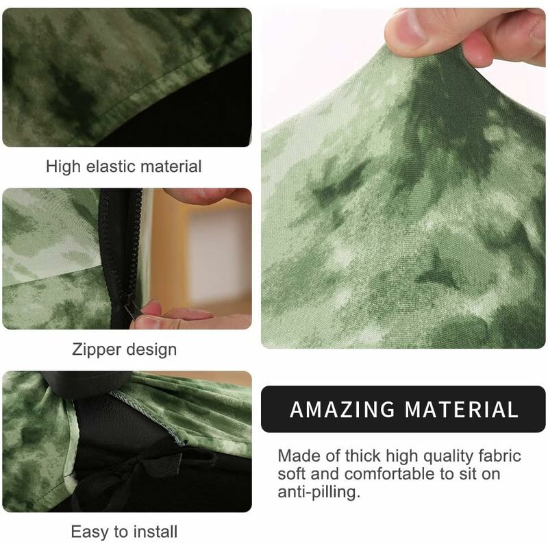 Universal Stretch Office Chair Cover Microfiber Washable Printed Office Chair Cover Stretch Armchair Covers Comfortable — image 2