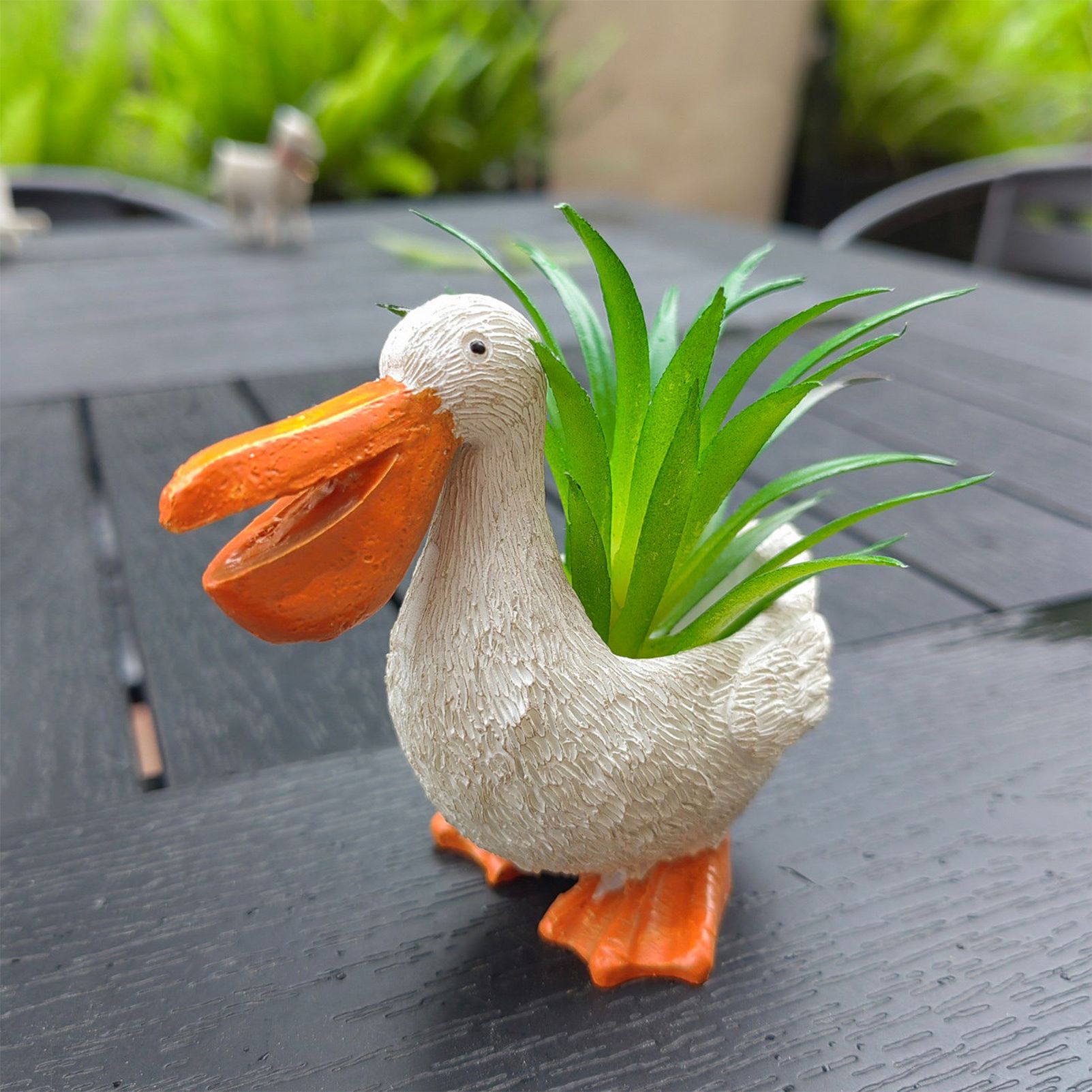 Cute Pelican Planter Pot, Small Resin Pelican Flower Pot with Drainage, Funny Animal Succulent Planter for Indoor Outdoor Garden Desk Decor Gift — image 3