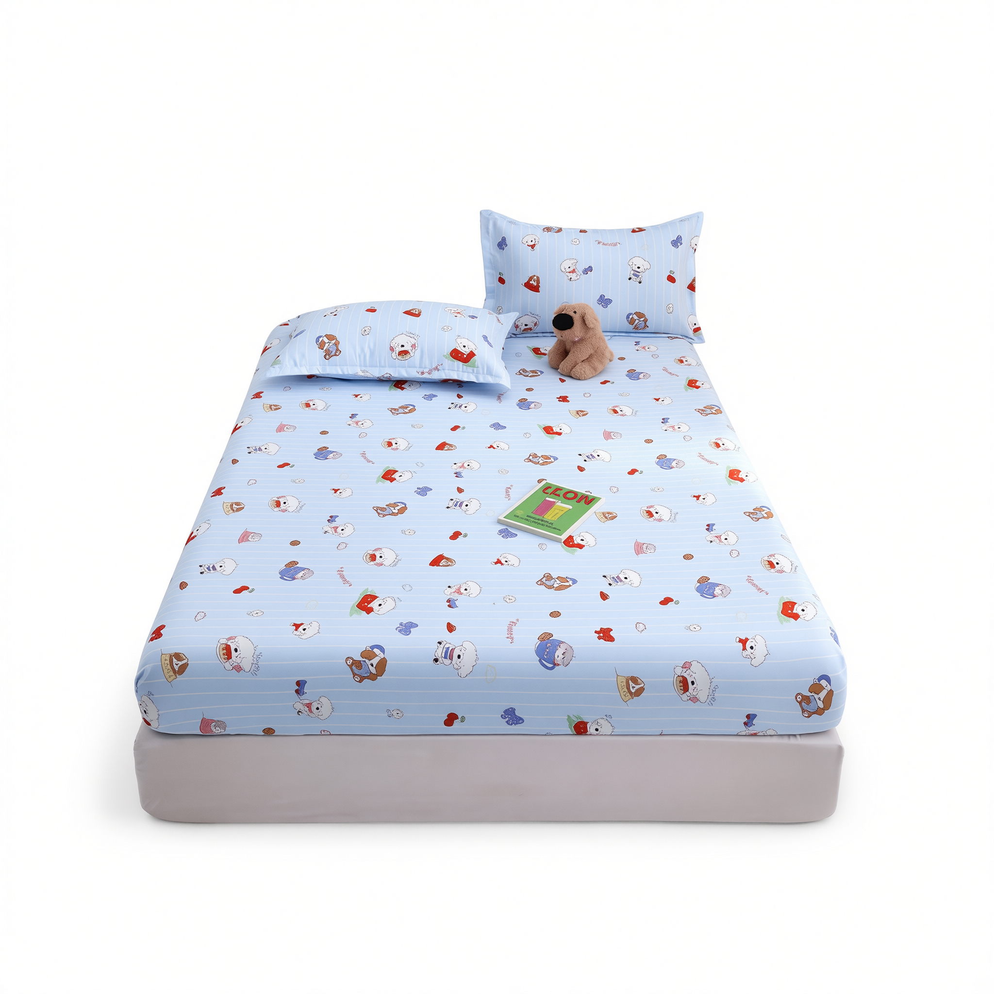 Yuan sheng Home Textiles Fitted Sheet Pure Cotton. Cartoon white bear 135*200cm standard model โ image 5