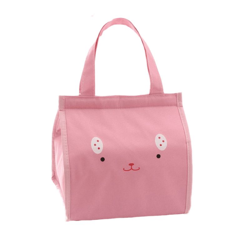 Children Lunch Bag Portable Insulated Oxford Cloth Cat Head pink B3-3 โ image 5