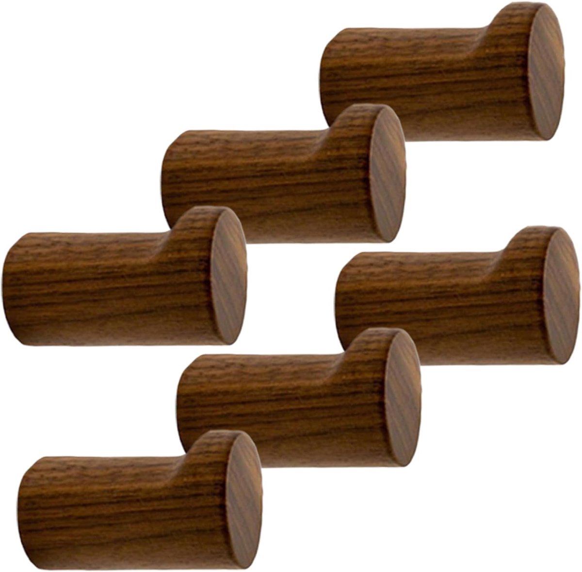 pieces - 3.5*3.5*5 cm - hook - wooden wall hooks - wall-mountable wooden hooks - sturdy clothes hook - decorative towel hook - for towels, hats and