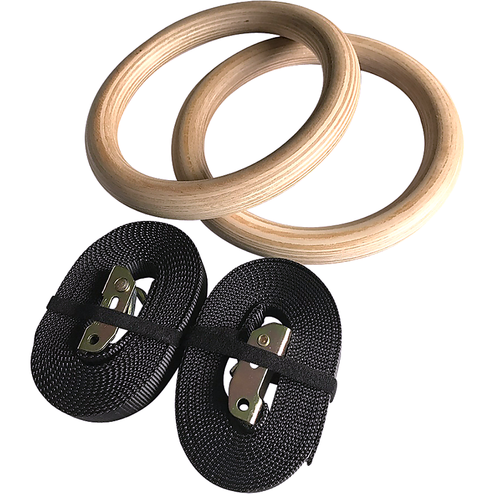 Birch Wood Gymnastic Rings with Adjustable Straps – Strength & Calisthenics Training — image 6