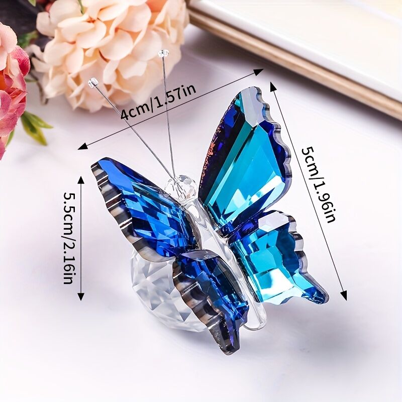 brown powder**"Crystal Wing Radiance" | 5.5cm Gradient Crystal Butterfly Sculpture — Poetry Captured in a Moment, an Eternal Gift Illuminating Space and — image 4