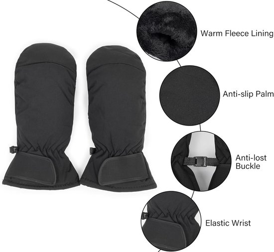 Gloves - Winter ski gloves for men and women - Non-slip - Thick - Warm - Waterproof - Suitable for cycling in cold weather - Sizes S/M — image 3
