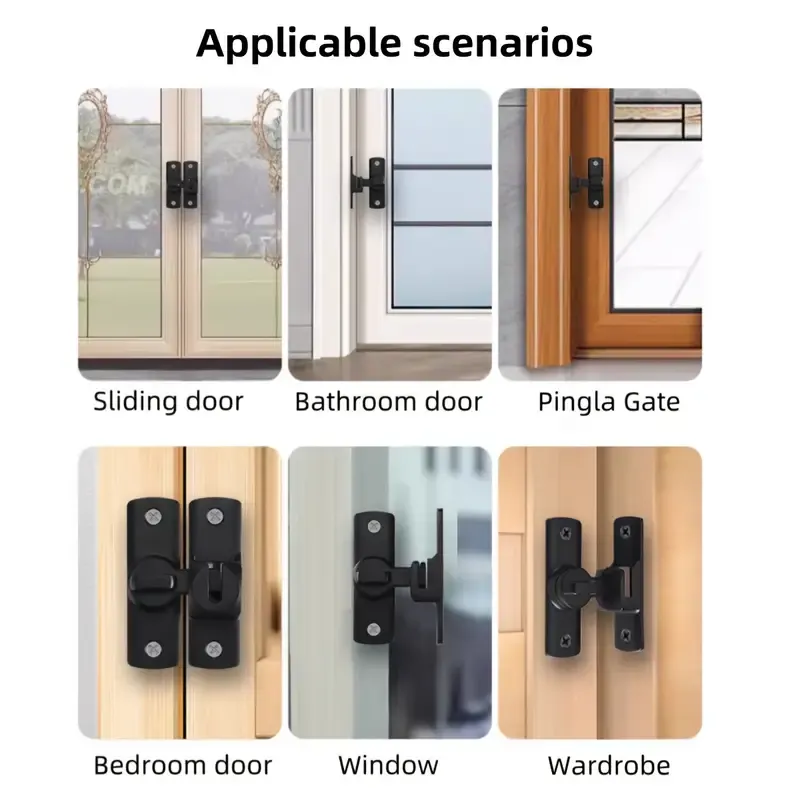 Aluminum alloy baked paint barrel bolt lock, 180° rotation universal left/right, double self-locking anti-pry, practical choice for multi-scenario door — image 6