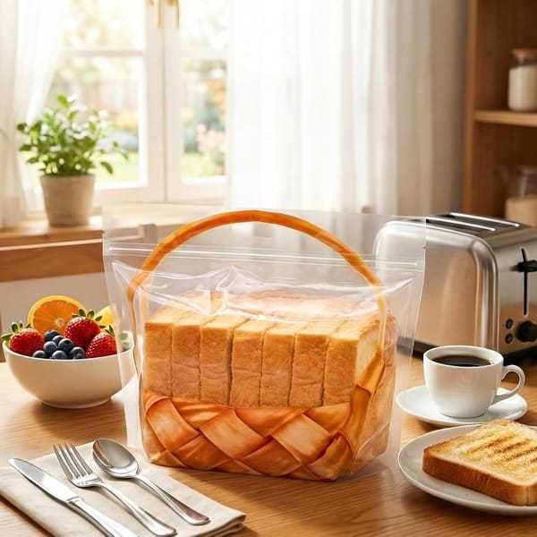 100 Pack [Clear Bread Bags] Holds 250g — image 5