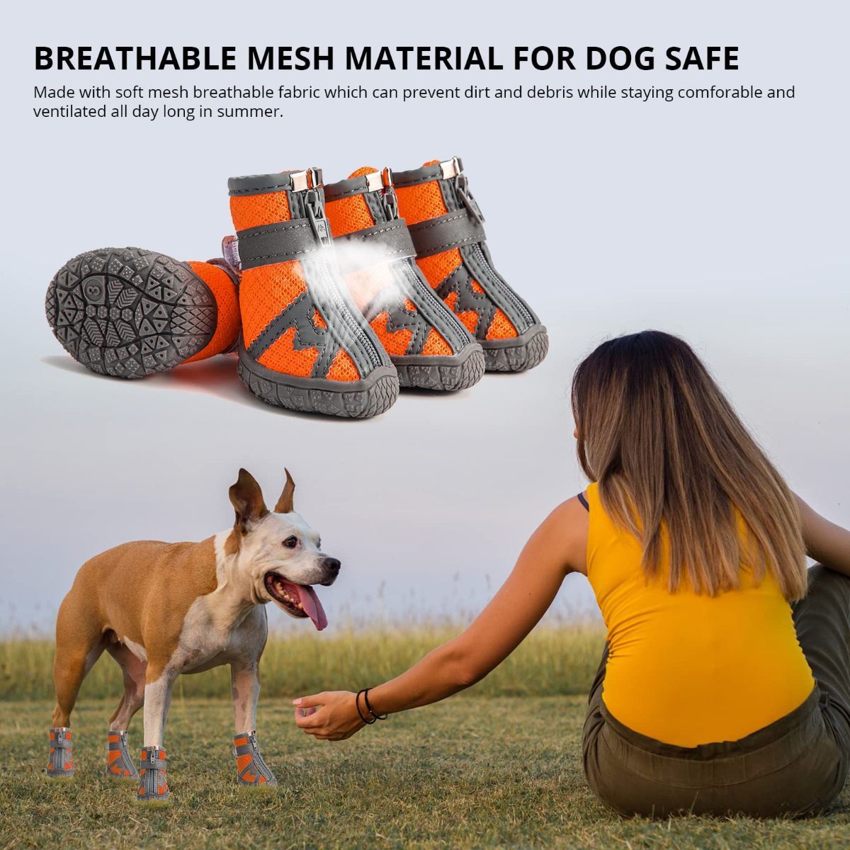 Dog Shoes for Small Medium Dogs Waterproof Puppy Dog Boots with Safety Reflective Dog Paw Protectors for Winter Hot Pavement Rainy Day with Anti Slip โ image 6