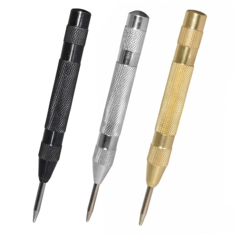130mm Spring Loaded Centre Punch Automatic Brass Marking Tool Heavy Duty - Black — image 3