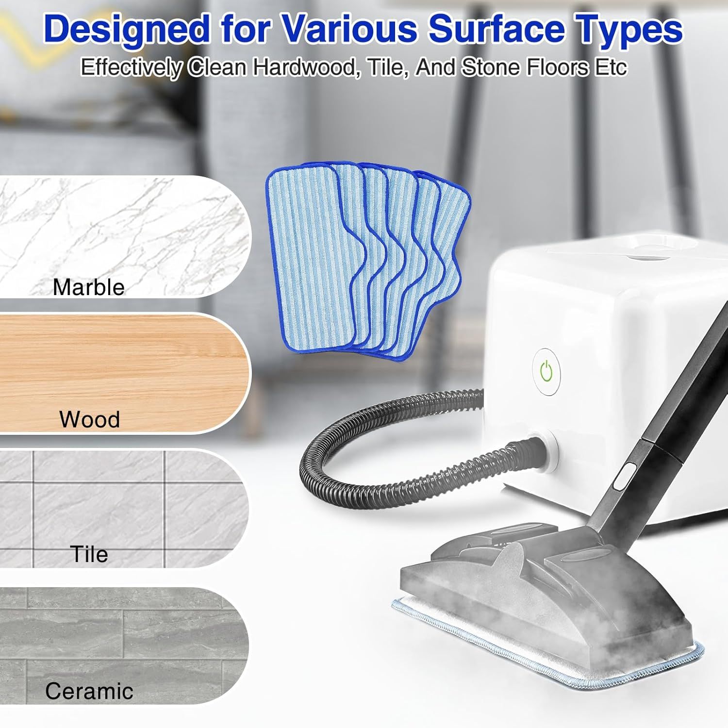 6 Pack Microiber Pads Compatible with Dupray Neat Steam Cleaner, Durable, Reusable and Machine Washable — image 6