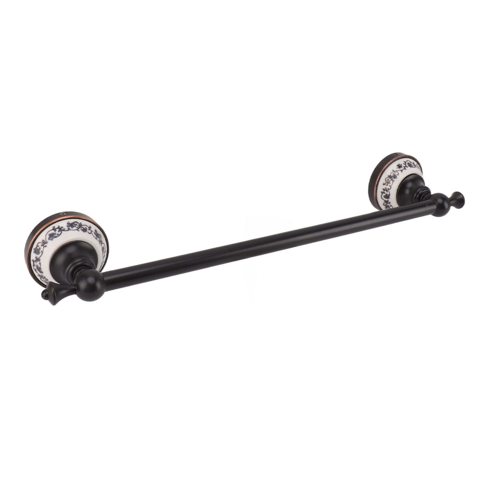 40.5cm Bathroom Towel Bar Copper Bath Towel Rack Single Towel Bar Wall Mounted Towel Holder European Style Black Antique — image 4