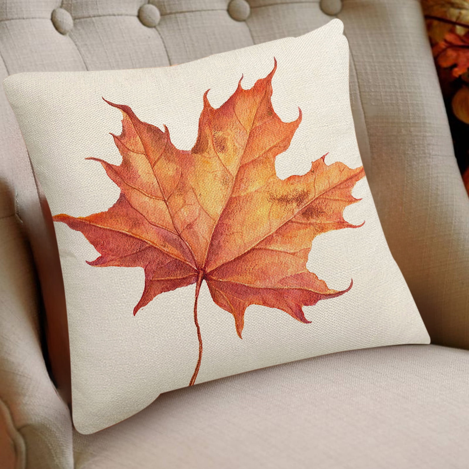 Fall Pillow Covers 18 x 18 inch Pumpkin Maple leaves Throw Pillow Covers Outdoor Autumn Thanksgiving Harvest Farmhouse Pillowcase Cushion Case for Home Sofa โ image 2