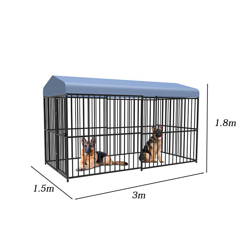 Pawhub Heavy Duty Dog Cage Black Metal Kennel Indoor Outdoor 3M — image 6