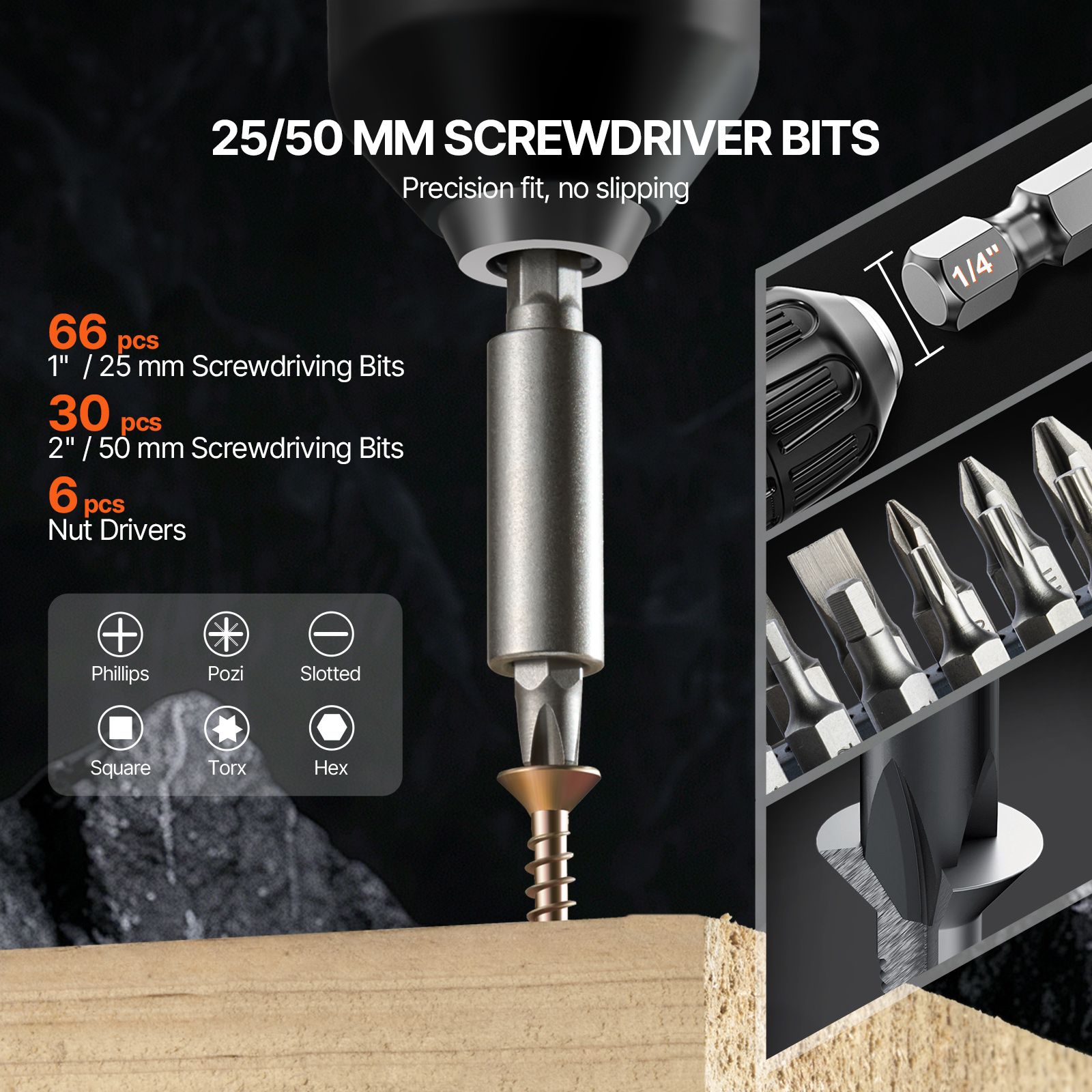 Drill Bit Set, 246 Pieces Drill and Driver Bit Set, Screwdriver Bit Set Suitable for Wood Metal Cement Drilling and Screw Driving, Drill Bit Sets Combo Kit โ image 4