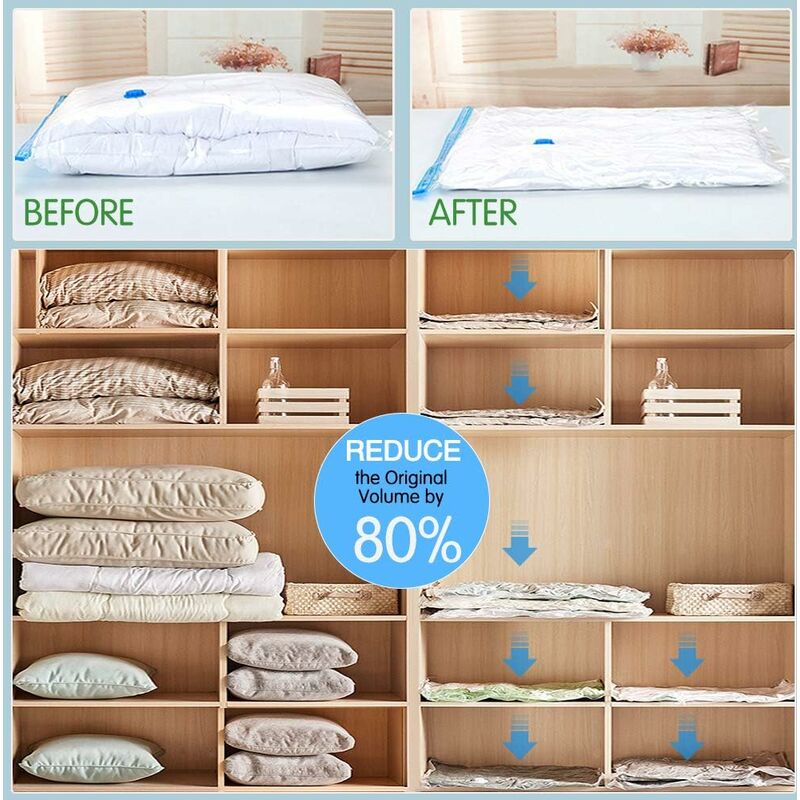 4 Pack Vacuum Storage Bags (2 Jumbo 100 × 80Cm, 2 Large 80 × 60Cm), Waterproof Bag For Duvets, Pillows, Clothes With Travel — image 4