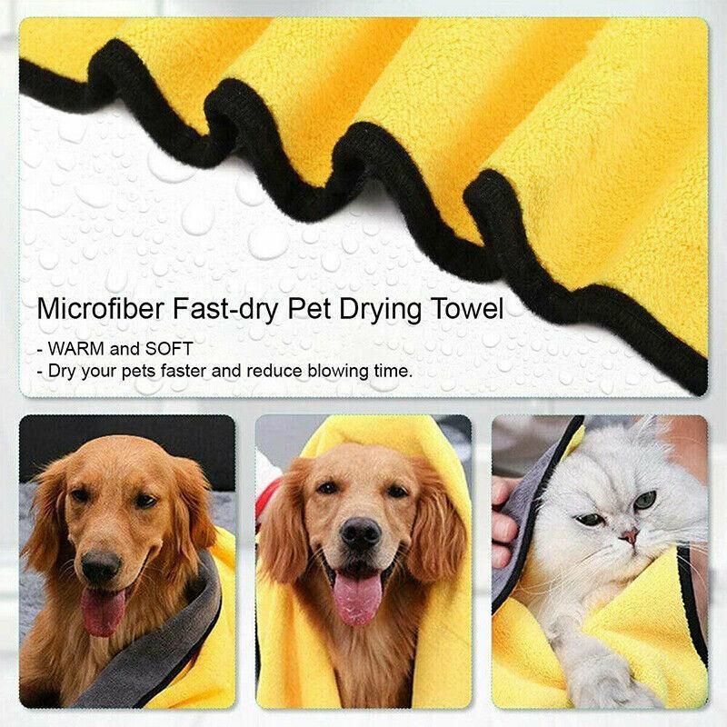 Pet Drying Towel Ultra-Absorbent Water Dog Cat Bath Microfiber Clean Soft Cloth - 30 X 30CM — image 4