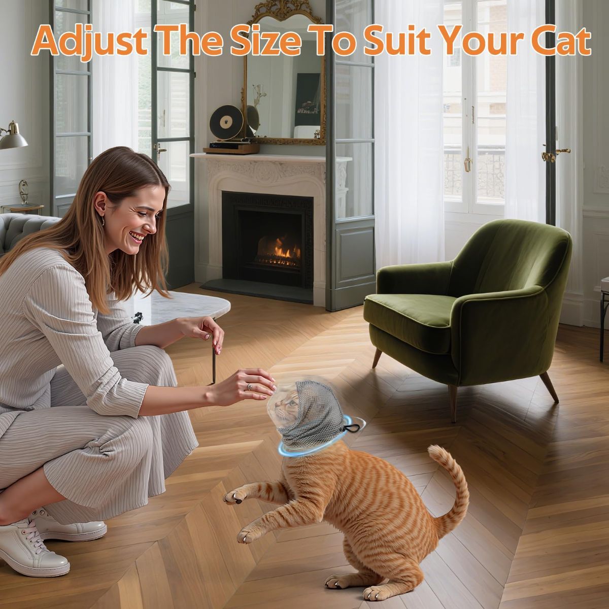 Adjustable Cat Muzzle Cat Grooming Prevent Biting Breathable TPU Cat Nail โ image 4