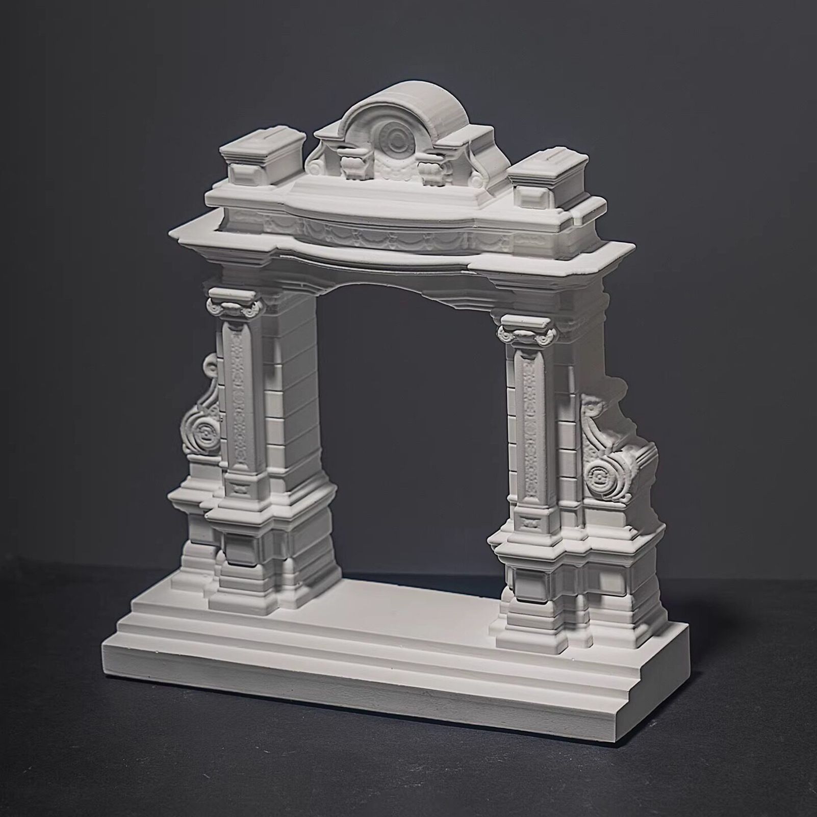Miniature Roman Arch Model - Handcrafted Plaster Architectural Decor for Bookshelf, Desk & Home Display — image 3