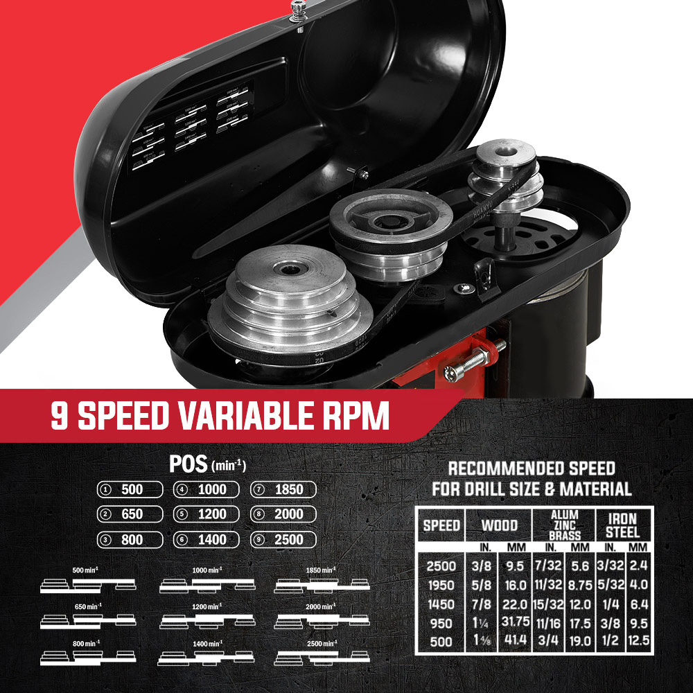 Baumr-AG 420W Drill Press Pedestal Benchtop Stand Pillar Variable Speed — image 3