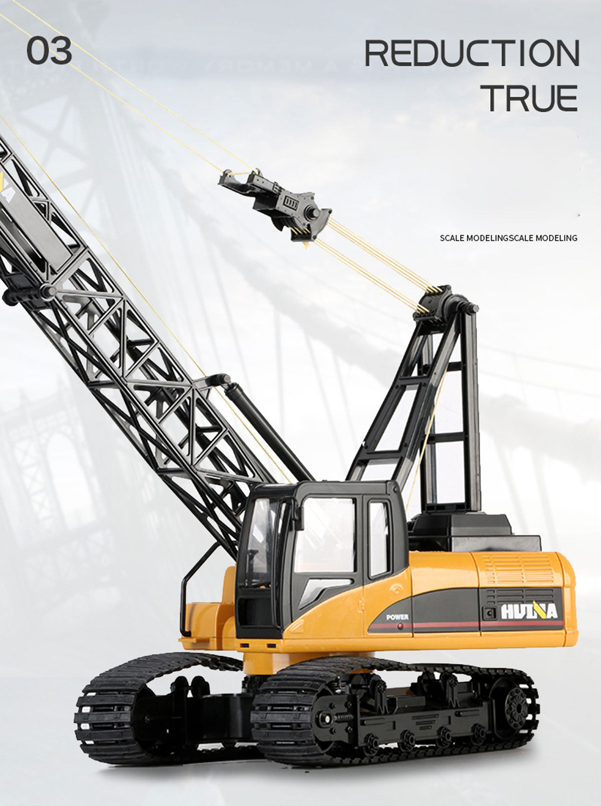 Huina RC CRANE 1:14 2.4Ghz Construction Tower Excavator Truck Toy Kids Boys Gift โ image 5