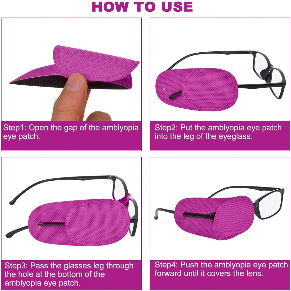 Eye Patch - 12 Pieces - Eye Patch - Eye Treatment - Reusable - For Lazy Eye Or After Surgery - Laser Eye Surgery - Lazy Eye - Amblyopia - Strabismus - Improve — image 5