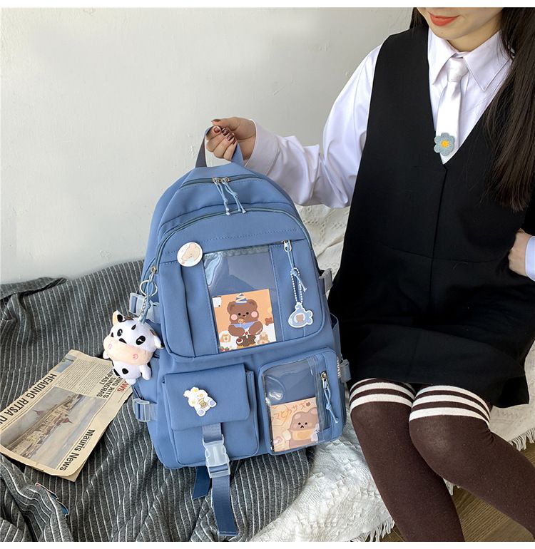 Blue Backpack for Girls Cute Fashion Travel Backpacks Bookbag School College Students Backpack Durable Backpack Cool — image 5