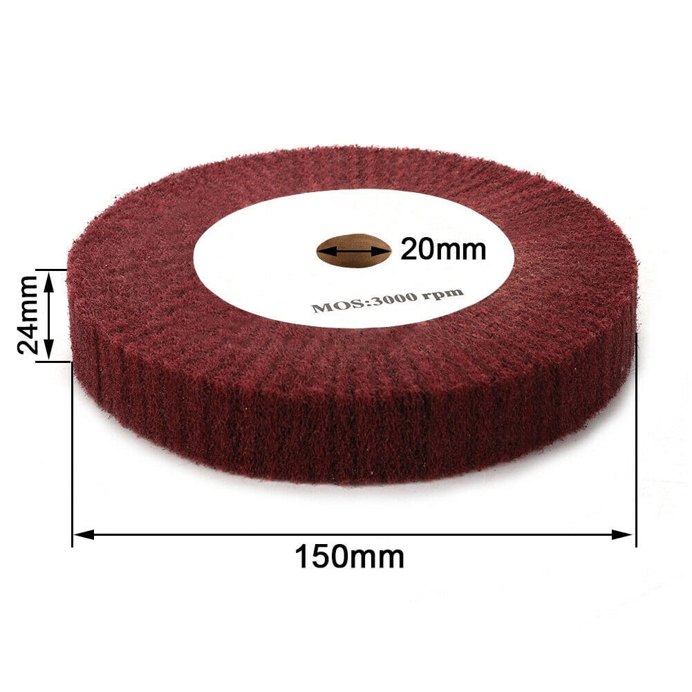 4”~12“ Nylon Fiber Flap Polishing Wheel Disc Non-Woven Abrasive Buffing 320-Grit 125Mm Smile Home 150Mm — image 2