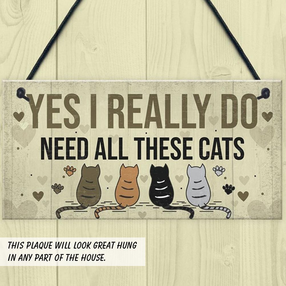 Wooden Funny Door Hanging Bedroom Christmas Cats Sign Pet Lover Hanging Plaques Friendship Sign Plaque for Home Bar Decor — image 6
