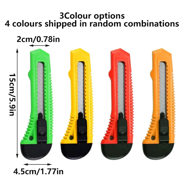 1/2/3PCS Utility Stanley Knife With Blades Blade Retractable Heavy Duty Box Cutter - Green-1PC — image 5